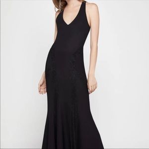 Jacquard Lace-Inset Mermaid Gown